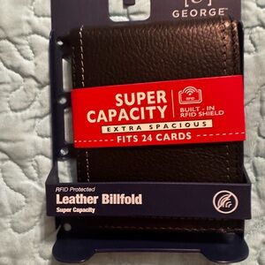 George Black Leather Billfold Wallet